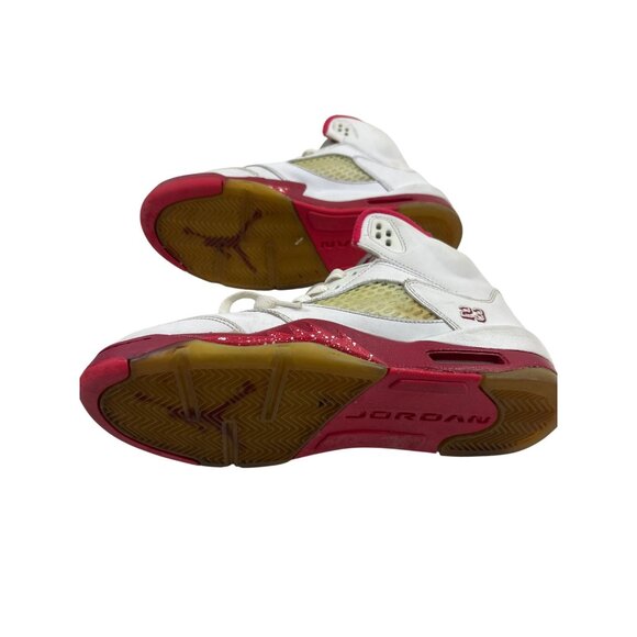 Air Jordan Retro 5 GS White/Varsity Red Sneakers Youth Size 6Y C331 - Picture 6 of 7